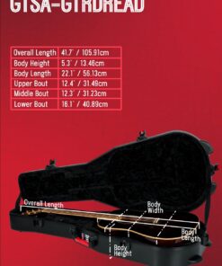 Gator Cases Molded Flight Case For Acoustic Dreadnought Guitars With TSA Approved Locking Latch (GTSA-GTRDREAD) 22 71WPVvVMWmL