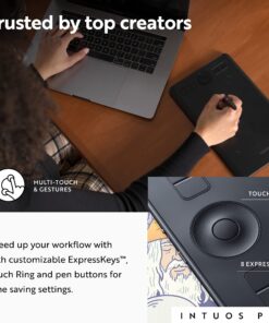 Wacom Intuos Pro Medium Bluetooth Graphics Drawing Tablet, 8 Customizable ExpressKeys, 8192 Pressure Sensitive Pro Pen 2 Included, Compatible with Mac OS and Windows,Black Regular 21 71WPkJ9cF8L
