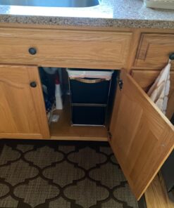 simplehuman 30 Liter / 8 Gallon Under Counter Kitchen Cabinet Pull-Out Trash Can, Heavy-Duty Steel Frame 43 71WPoa0UiAL