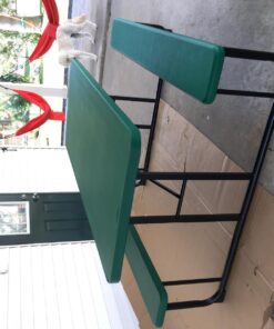 Norwood Commercial Furniture Blow- Molded Plastic Picnic Table, Green/Black, NOR-PTBM7260-6-10, 72"D x 57"W x 30"H 1-(Pack) 48 71WPp3j1TbL