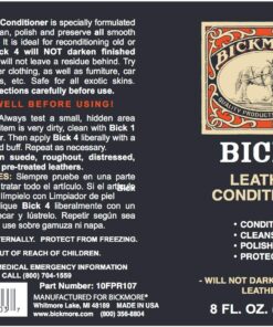 Alternative view of Bick 4 Leather Conditioner and Leather Cleaner 8 oz - Will Not Darken Leather - Safe For All Colors of Leather Apparel, Furniture, Jackets, Shoes, Auto Interiors, Bags & All Other Leather Accessories