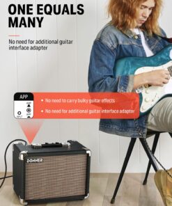 Donner 10W Guitar Amplifier, Electric Bass Guitar Amp Protable with APP Effector Input for Recording,Acoustic Guitar Combo Practice Amp Protable M-10 with Distortion Tone for Heavy Music Player M-10/10W 18 71WRFG4zROL