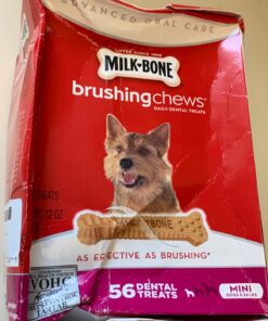 Milk-Bone Brushing Chews Daily Dental Dog Treats, Mini, 56 Count 56 Count (Pack of 1) Daily Dental Treats 23 71WS MO59PL