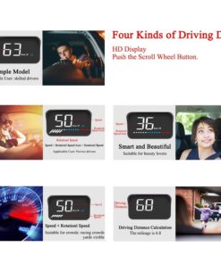 ACECAR Head Up Display Car Universal Dual System 3.5 Inches HUD, Speedometer OBD2 GPS Interface, Speed, Engine RPM, OverSpeed Warning, Mileage Measurement, Water Temperature, GPS Mode for All Vehicle 19 71WSVmHXadL