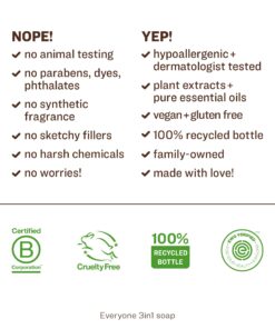 Everyone 3-in-1 Kids Soap, Body Wash, Bubble Bath, Shampoo, 32 Ounce (Pack of 2), Lavender Lullaby, Coconut Cleanser with Plant Extracts and Pure Essential Oils 23 71WSiEHTI0L