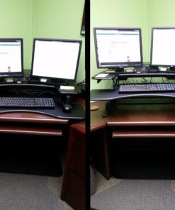 Vari - VariDesk Pro Plus 36 - Desktop Standing Desk Converter - Adjustable Desk Riser with 11 Height Settings - Sit Stand Desk Dual Monitor Standing Desk Riser with Spring Loaded Lift (Black) Black 33 71WTHoQRiRL