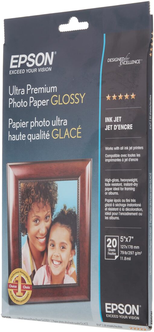 Epson Ultra Premium Photo Paper GLOSSY (5x7 Inches, 20 Sheets) (S041945) Value not found