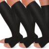 Iseasoo Compression Socks - Compression Socks for Women & Men Circulation - Best for Medical Running Nurses Black XX-Large