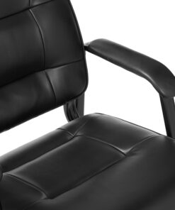 Amazon Basics Classic Faux Leather Office Desk Guest Chair with Metal Frame, Black, 27.4D x 23.6W x 35.8H in 26 71WTvDsRBtL