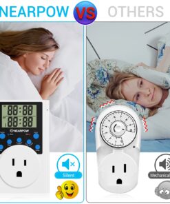 Timer Outlet, Nearpow Multifunctional Infinite Cycle Programmable Plug-in Digital Timer Switch with 3-Prong Outlet for Appliances, Energy-Saving Timer, 15A/1800W Blue 1 28 71WUSU9KfGL