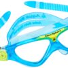 Aquasphere Vista Junior (Ages 6+) Swimming Goggles - 180 Degree Vision, Leak Free Hypoallergenic Seal, Anti Fog & Scratch Clear / Aqua + Yellow 51 71WVWbv2ixL