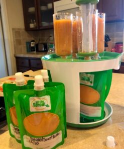 Baby Food Maker For Infants & Toddlers (11 Piece Set)- Make 4 6oz Food Squeeze Purees at Once w/Fill Station, Pouches, Funnel, Tubes & Plunger- Dishwasher Safe & BPA Free for Homemade Semi-Solid Food 19 71WVjKuUkyL