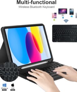 COO Keyboard Case for iPad 10th Generation (2022), Wireless Detachable Keyboard with Premium Protective Cover with Pencil Holder for Apple iPad 2022 10.9 Inch Black for iPad 10th 9 71WVoZ3MVL