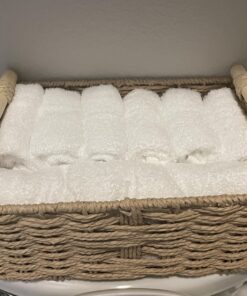 Utopia Towels Cotton Washcloths Set - 100% Ring Spun Cotton, Premium Quality Flannel Face Cloths, Highly Absorbent and Soft Feel Fingertip Towels (24 Pack, White) 24 37 71WXD4c6BML