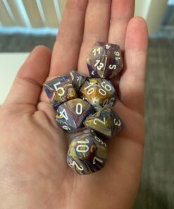 Polyhedral 7-Die Festive Dice Set - Carousel with White Numbers CHX-27440 21 71WXM8jS0VL