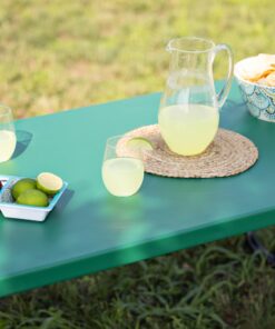 Norwood Commercial Furniture Blow- Molded Plastic Picnic Table, Green/Black, NOR-PTBM7260-6-10, 72"D x 57"W x 30"H 1-(Pack) 30 71WXP3ifqsL