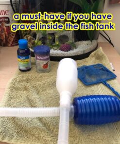 SunGrow Aquarium Maintenance Kit with Priming Bulb, 65-Inches, Easy to Use, Perfect for Small Fish Tanks, 2-Minutes to Assemble (3.5" nozzle length) Blue Sand Cleaner ( 3.5" nozzle length ) 26 71WXfEHVYeL