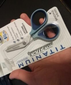 First Aid Only PhysiciansCare 90294 Titanium Non-Stick First Aid Bandage Scissors, 4" Bent, Blue Shear 18 71WXsnq4OZL