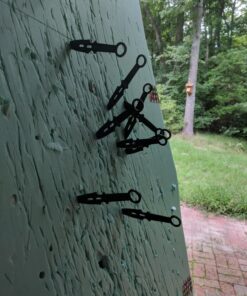 Whetstone Cutlery S-Force Kunai Knives - 12-Pack Black and Green Stainless-Steel Ninja Throwing Knife Set with Cord-Wrapped Handles and Carry Case 34 71WXww6irBL