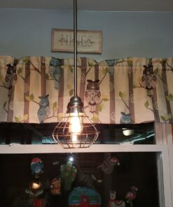No. 918 Hoot Owl Print Semi-Sheer Rod Pocket Kitchen Curtain Valance, 56" x 14", Mocha Mocha Brown 56 in x 14 in 44 71WYJa5VdVL