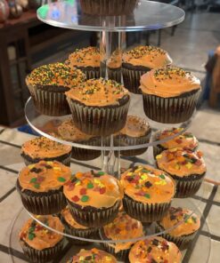 YestBuy 4 Tier Round Acrylic Cupcake Stand with Base, Premium Cupcake Holder, Acrylic Cupcake Tower Display Cady Bar Party Décor – Display for Pastry (4" Between 2 Layers) 4 Tier Round ( 4" between 2 layers) 22 71WYlrSmX8L