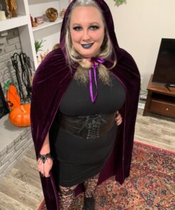 VGLOOK Unisex Adults Hooded Cloak Velvet Cape for Halloween Cosplay Costumes Large Purple 25 71WYmTFYBUL