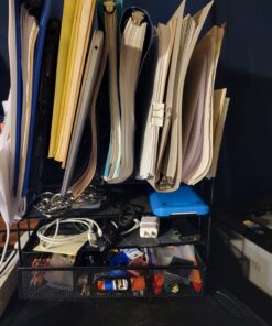 Marbrasse Desk Organiser Drawer, 4-Tier Mesh Desk File Organiser,5 Vertical File Holders and 2 Pen Holders, Multifunction Desktop Organizer,Desk Organizers and Accessories for Home Office Mesh Vertical File Folder - 01 39 71WZBeONoJL