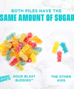 SmartSweets Sour Blast Buddies, 1.8oz (Pack of 12), Candy with Low Sugar (3g), Low Calorie (100), No Artificial Sweeteners, Plant-Based, Gluten-Free, Healthy Snack for Kids & Adults 1.8 Ounce (Pack of 12) 20 71WZWQNc3EL 1