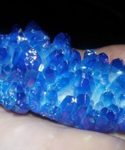 mookaitedecor Titanium Coated Natural Rock Crystal Cluster Geode Stone Specimen, Blue #3-blue 24 71Wa5xgWnyL