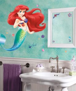 RoomMates RMK2360GM The Little Mermaid Ariel Peel and Stick Giant Wall Decals Pack of 1 Multicolor 17 71WaEhWW4rL