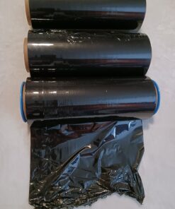 BOMEI PACK Black Stretch Wrap Industrial Strength with Plastic Handle 12" x 1000 Feet 80 Gauge 3-Pack, Black Shrink Wrap, Self-Adhering Black Plastic Wrap for Shipping, Moving 23 71Waa1iM83L