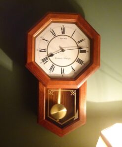 Seiko Light Oak Traditional Schoolhouse Wall Clock with Chime & Pendulum 23 71WbFJ7KaDL 4