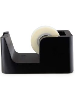 ABEL SimpleWork Desktop Tape Dispenser, Black, 1 in Core, Non-Skid Weighted Base, Tape Cutter for Office, Home, School, and Crafts 11 71WcYBIgxYL