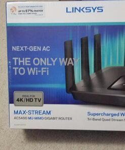 Linksys WiFi 5 Router, Tri-Band, 3,000 Sq. ft Coverage, 25+ Devices, Speeds up to (AC5400) 5.4Gbps - EA9500 AC5400 3000 ft, 25+ Devices 31 71WcvsrfnL