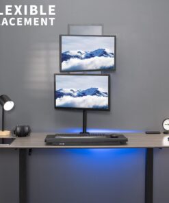 VIVO Dual Monitor Desk Mount Stand with Height Adjustment and VESA Plates for 2 LCD Ultrawide Screens up to 34 inches, Stacked Array, STAND-V002R Black 26 71WcxPMP7XL