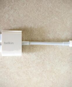 Belkin Rockstar Audio + Charge - Lightning Cable & iPhone Charger Adapter - Audio Phone Charger - Compatible W/ iPhone 14, iPhone 13, iPhone 12 & All Models W/ Lightning Port Lightning Audio + Lightning Charge Lightning Connector 26 71WdgTvL2TL