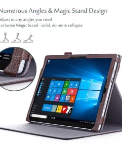 Alternative view of ProCase Surface Pro 7 / Pro 6 / Pro 2017 / Pro 4 / Pro LTE/Pro 3 Case - Folio Cover Case for Microsoft Surface Pro 6 / Pro 2017 / Pro 4 / Pro LTE/Pro 3, Compatible with Type Cover Keyboard –Brown Brown
