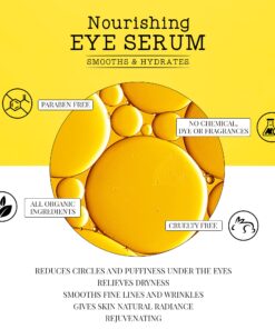 Bella Virtu Organics, Nourishing Eye Serum, for Dark Circles and Puffiness, USDA Organic ingredients, with Rosehip Oil, Eye bag reducer, Aging, Wrinkle, Fine lines, Crows feet (0.5oz/15ml) 11 71WeSyqvLS