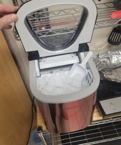 Frigidaire EFIC117-SSRED-COM Stainless Steel Ice Maker, 26lb per day, RED STAINLESS 26 71Weg5lBZTL