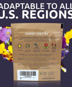 Wildflower Seeds Edible Flowers Mix - 1 Ounce Over 7,000 Open Pollinated Annual and Perennial Seeds 1 Ounce Packet 31 71Wf0usDQL
