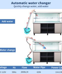 UPETTOOLS Aquarium Gravel Cleaner - Electric Automatic Removable Vacuum Water Changer Sand Algae Cleaner Filter Changer 110V/28W 25 71Wf4OcBlqL