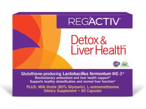 REG'ACTIV Detox & Liver Health, 60 Capsules, with Glutathione-producing Lactobacillus fermentum ME-3