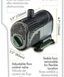 Aquagarden Pennington Aquagarden , Universal Fountain Pump , Suitable for Garden Fountains, Water Features, Aquaponics & Hydroponics , 300 - 500 Gallon, 6’6” Pumping Height 300-500 11 71WfZPH9l4L