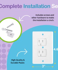 WONDERKID Self-Closing Electrical Outlet Covers for Baby Proofing - White - 4 Pack 15 71Wfez011VL