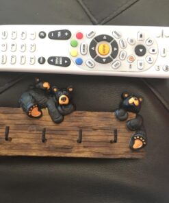 Black Bear Family 3.5 x 7.5 Hand-cast Resin Figurine Key Holder 18 71WfirBzuOL