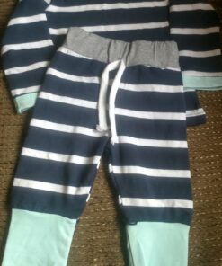 Newborn Baby Boys Girls Clothes Long Sleeve Tops Pants Trousers Hat Outfits Set 0-6 Months Sky Blue&navy Blue 15 71WfoPhXOfL