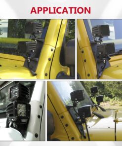 Dual A-Pillar Light Brackets - ALAVENTE Dual Lower Windshield LED Work Light Mounts Kit For 2007-2018 Jeep Wrangler JK/JKU (Pair, Black) Lower Windshield Dual Brackets 31 71WgGsMjvWL