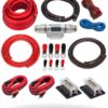 InstallGear Dual 1/0 Gauge Amp Wiring Kit | Amp Kit with 4 Amplifier Installation Wiring True Spec and Soft Touch Wire | 4 Gauge Wire, 1/0 Gauge Amp Kit, Amplifier Wiring Kit, Sub Wiring Kit 0 Gauge (Dual) Red 25 71WgJlshK9L