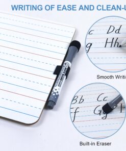 6 Pack Dry Erase Boards, 9"x12" Double Sided Small Whiteboards with Lines for Kids, Students, Education Teacher Classroom, Mini Portable Drawing Learning Lapboards with 7 Colors Pens, 6 Erasers 6 Pack Plain/Lined 25 71WgbIRFjL