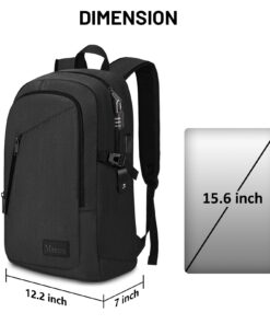 Business Travel Laptop Backpack, Anti Theft Slim Laptop Bag with USB Charging Port for Men and Women, Water Resistant Computer Bag Fits 15.6 Inch Laptop and Notebook (Black) Black 27 71Wh9GLhzqL